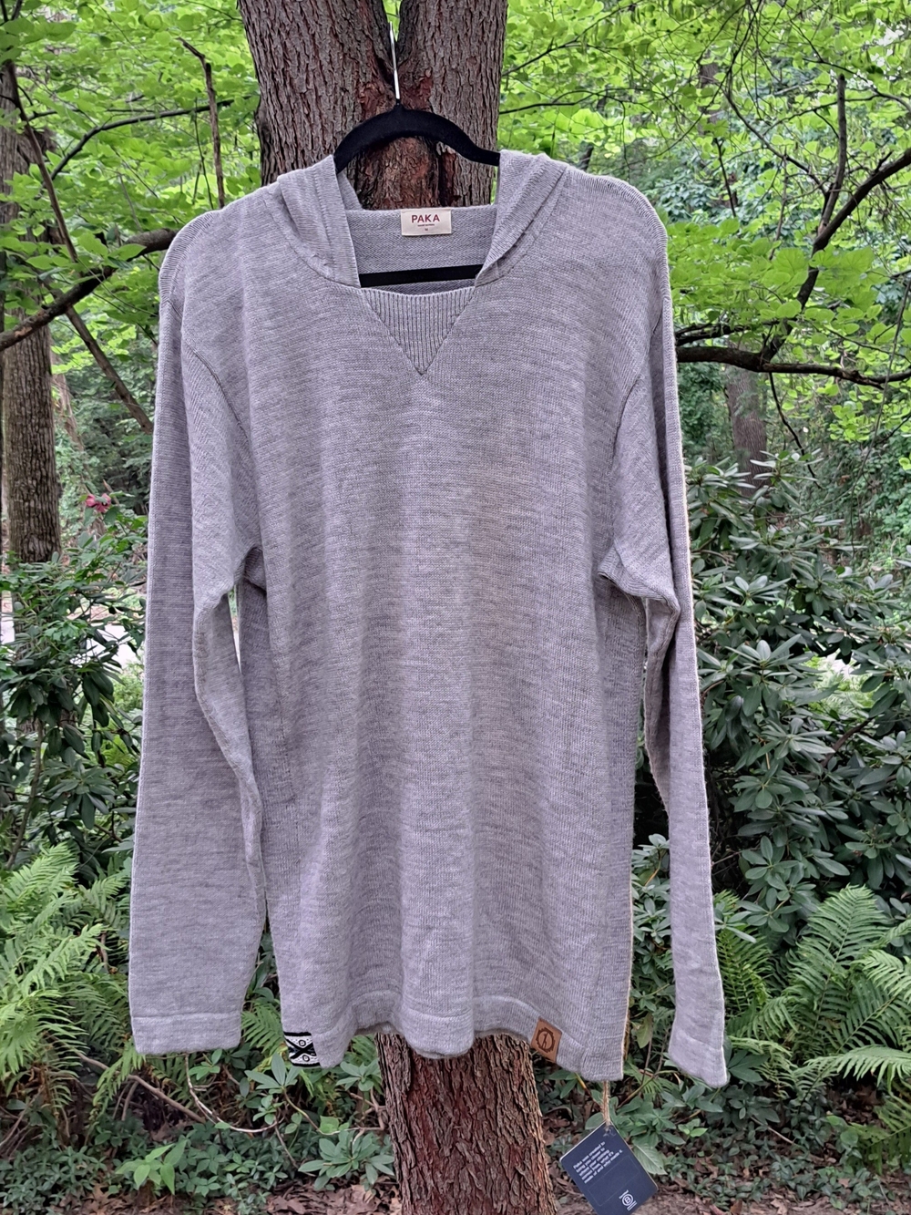 PAKA Women's Gray Hooded Knit Sweater